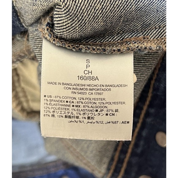 Old Navy Button Up Cropped Jean Jacket Womens Size‎ Small Blue Denim Pockets - Picture 4 of 9